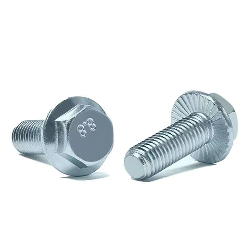 GB5789六角法兰螺栓8.8级镀锌外六角法兰面螺丝钉防滑代...