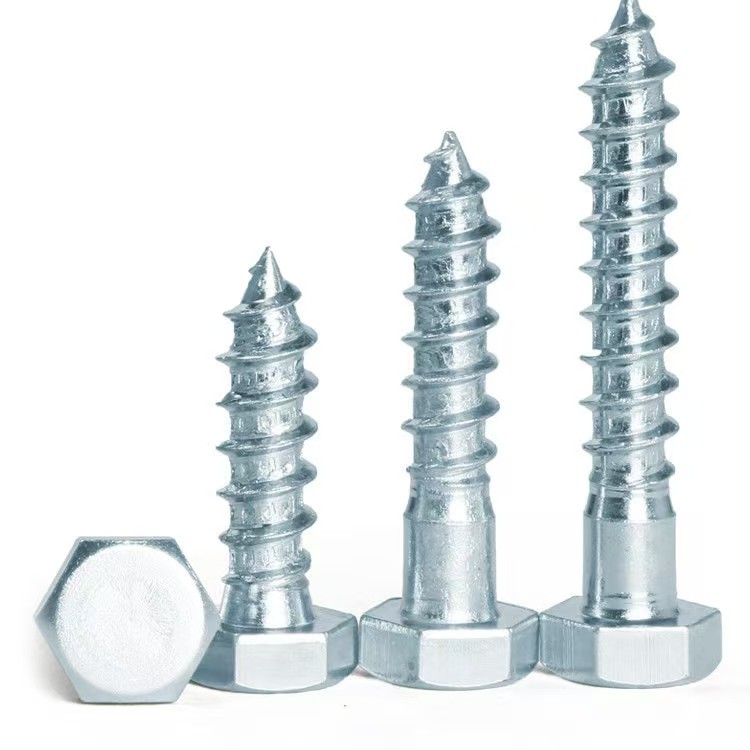 GB102六角头木螺钉镀锌六角自攻木螺钉外六角头螺丝M6M8